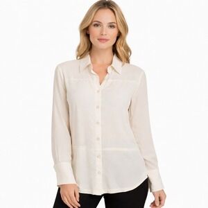 NIC+ZOE Classic Cream Button Down Shirt  NWT L